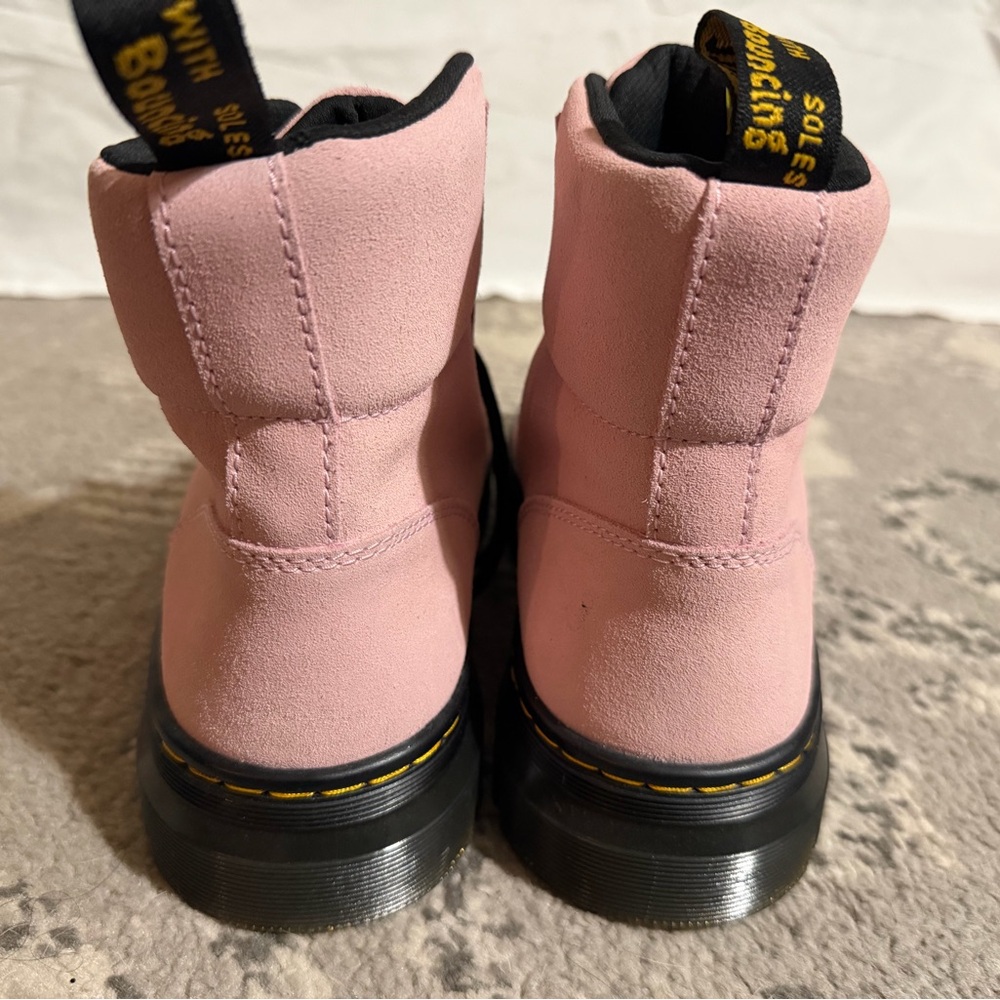 Pink Suede Dr. Martens Women's Boots - Picture 3 of 6